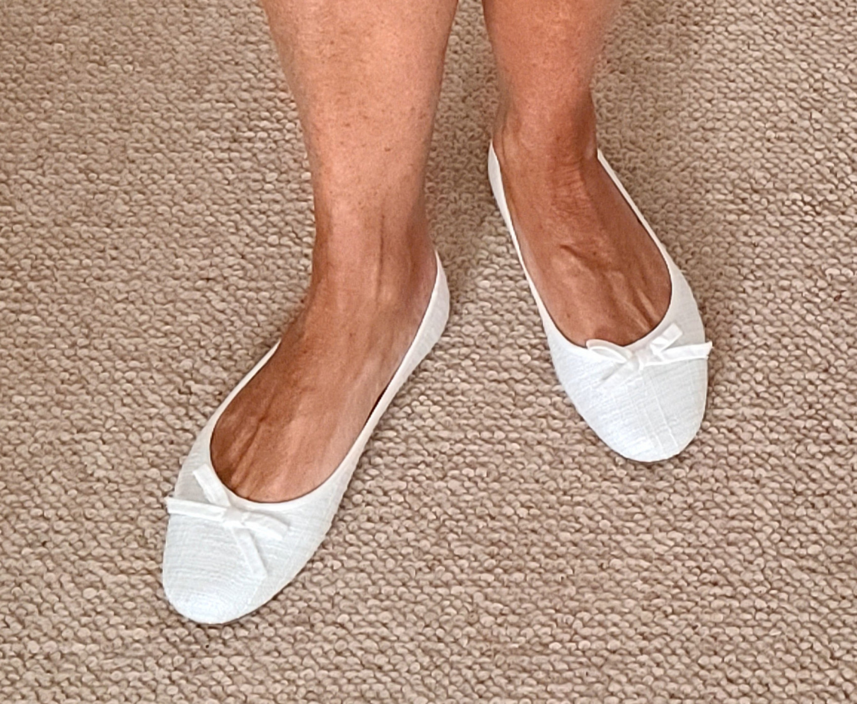 White Worn Flats